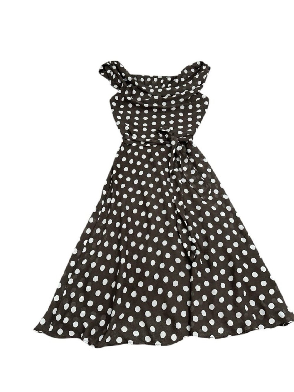 Robert Louis Women's Polka Dot Brown Dress Size S